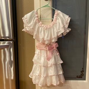 Peiliee Shop (summer joy) Dress/White with pink/Size Small